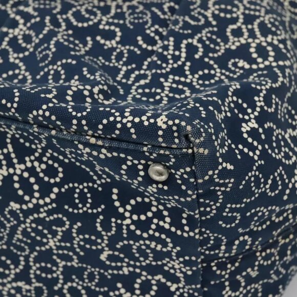 CHANEL Arabesque Tote Bag Canvas Navy CC Auth yk17405 - Picture 12 of 16